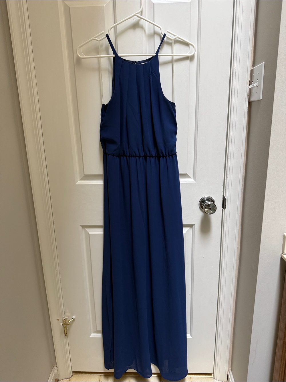 Women's Navy Halter Maxi Dress